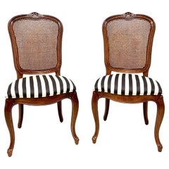 CENTURY Chardeau Collection Cherry Caned French Dining Side Chairs - Pair A