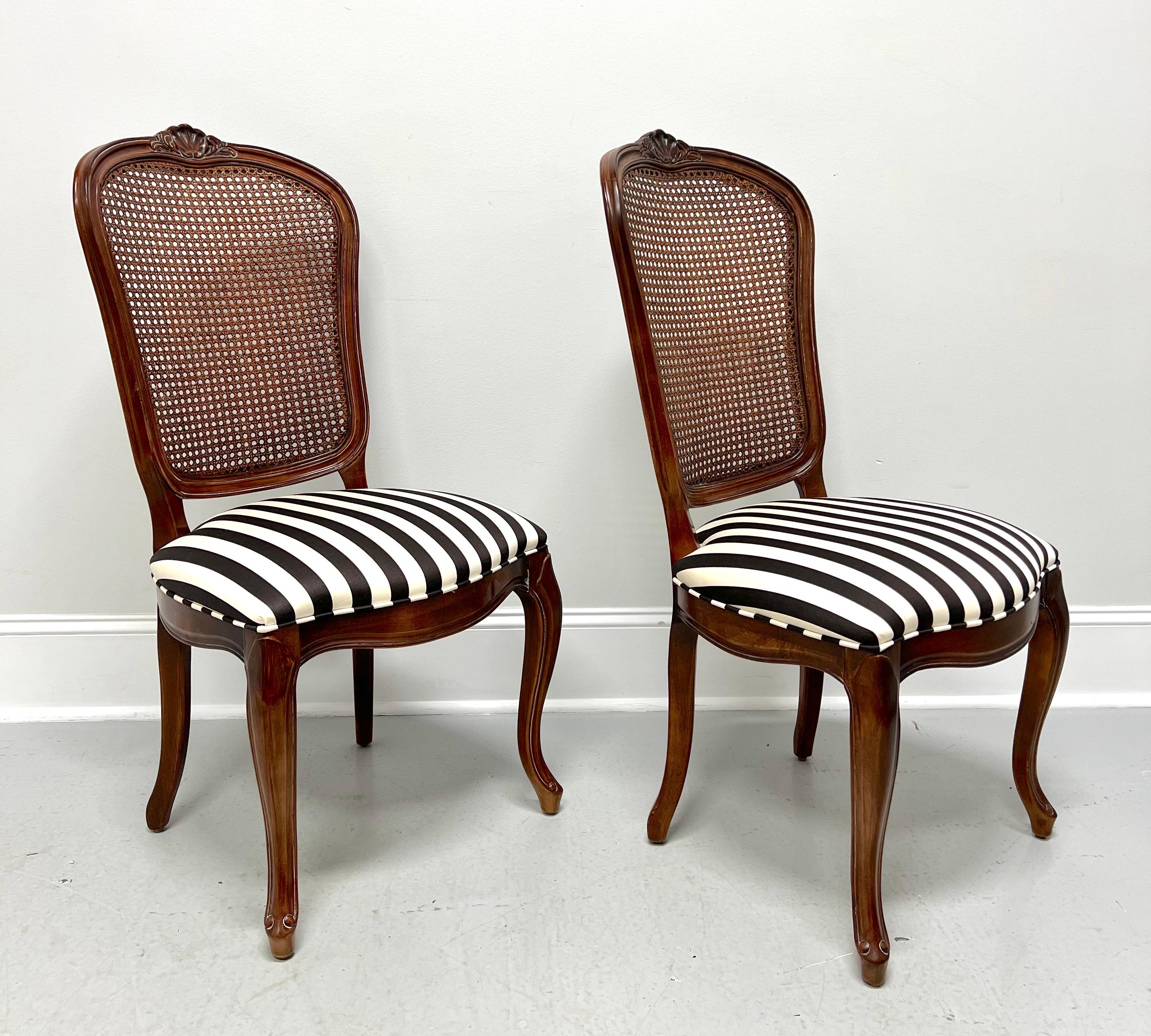 French Provincial CENTURY Chardeau Collection Cherry Caned French Dining Side Chairs - Pair B For Sale