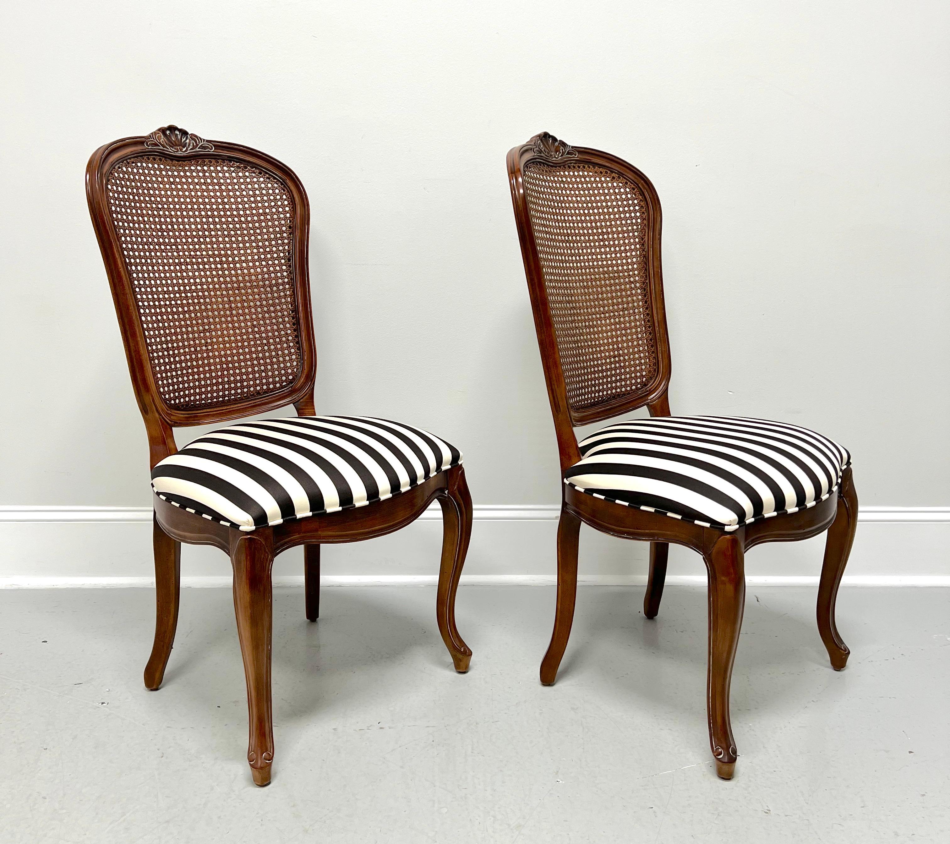 French Provincial CENTURY Chardeau Collection Cherry Caned French Dining Side Chairs - Pair C