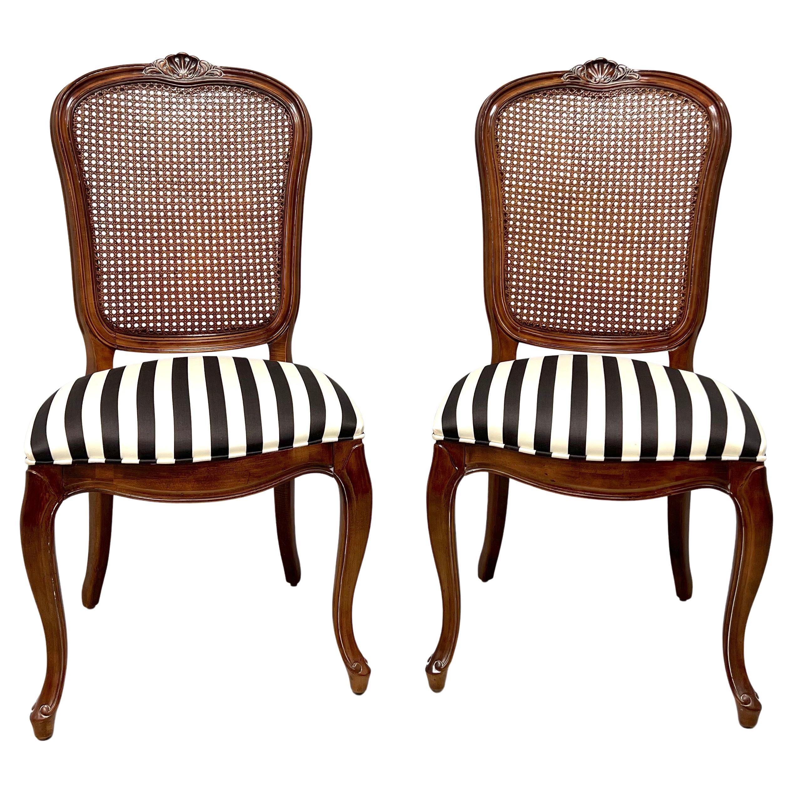 CENTURY Chardeau Collection Cherry Caned French Dining Side Chairs - Pair C