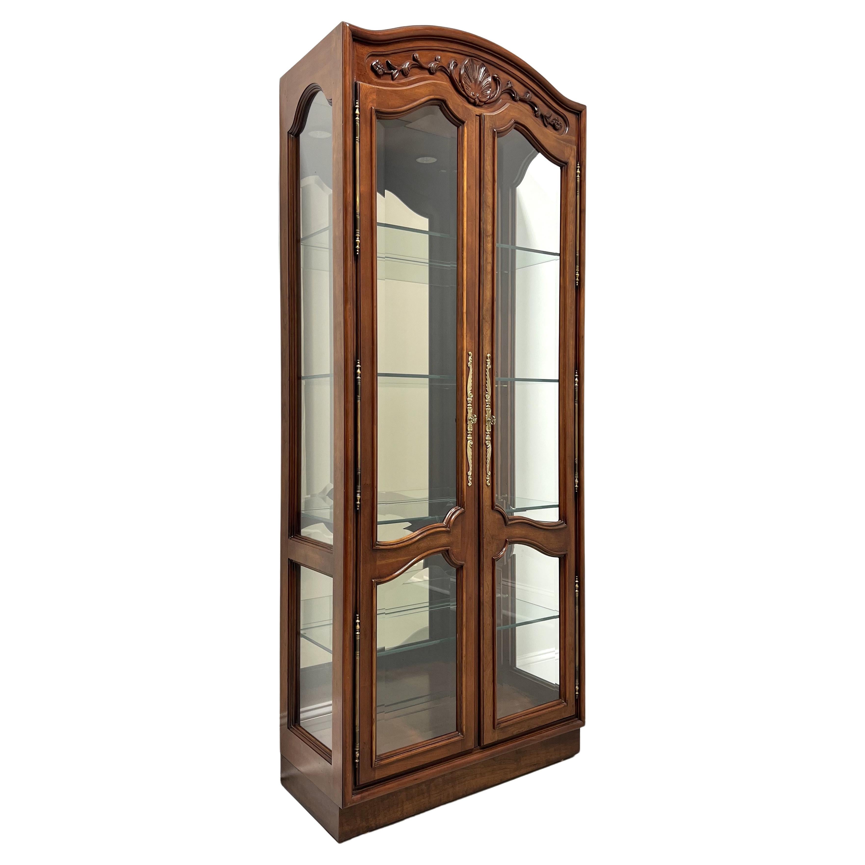CENTURY Chardeau Collection Cherry French Provincial Curio Cabinet For Sale