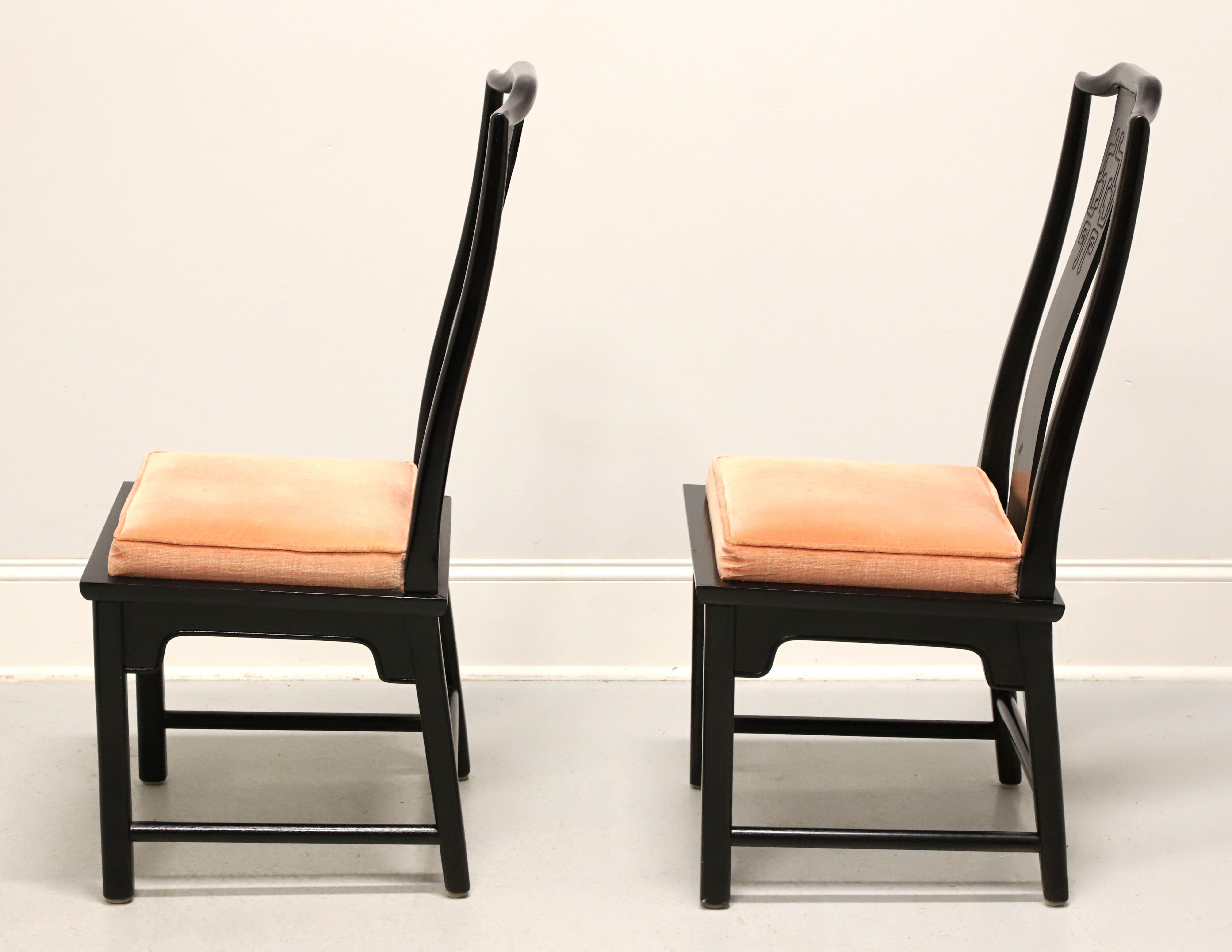 Fabric CENTURY Chin Hua by Raymond Sobota Asian Chinoiserie Dining Side Chairs - Pair A