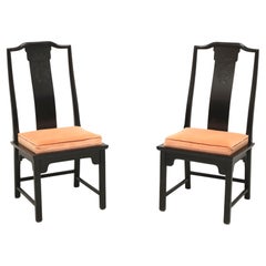 CENTURY Chin Hua by Raymond Sobota Asian Chinoiserie Dining Side Chairs - Pair A
