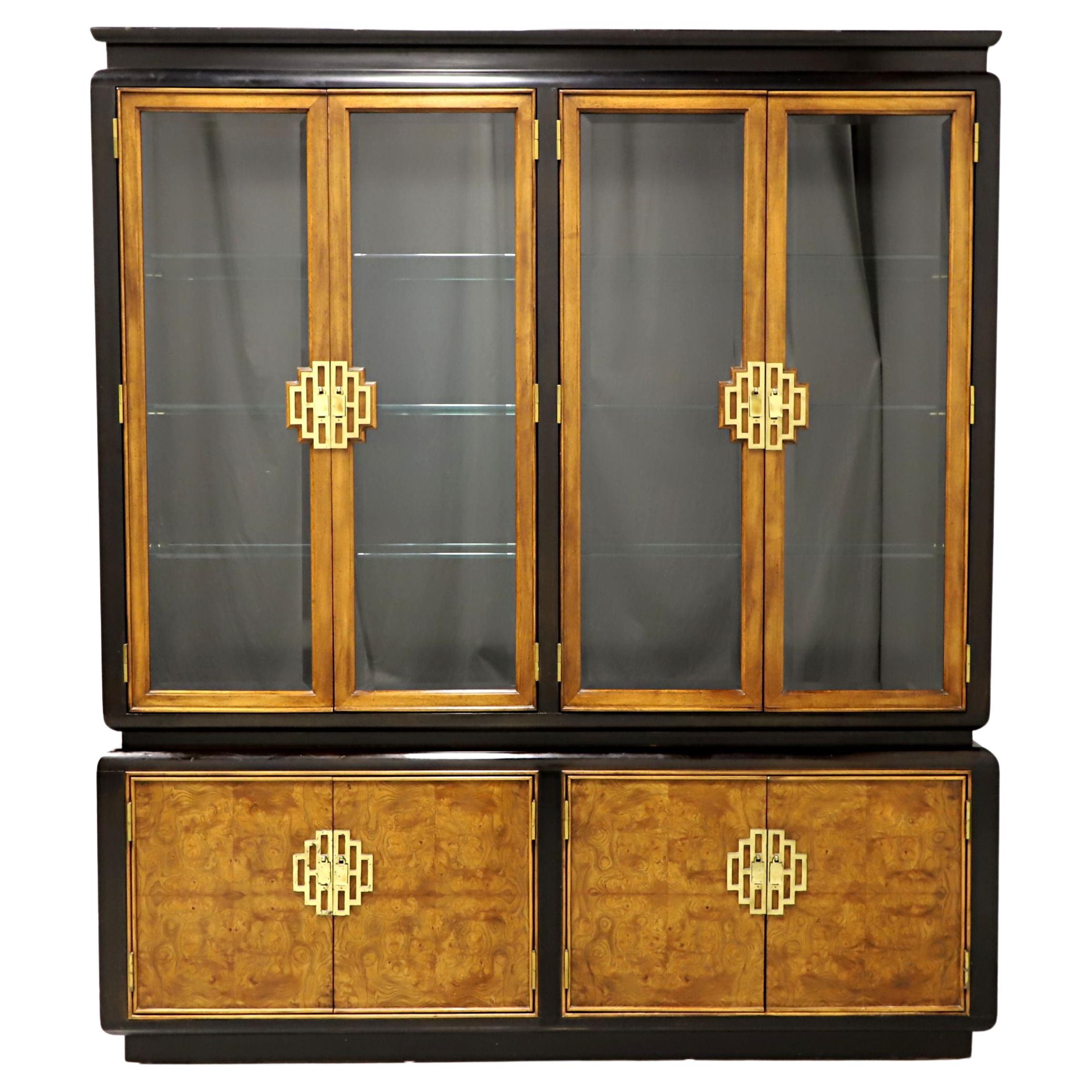CENTURY Chin Hua by Raymond Sobota Asian Chinoiserie Dual China Display Cabinet For Sale