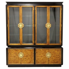 Vintage CENTURY Chin Hua by Raymond Sobota Asian Chinoiserie Dual China Display Cabinet