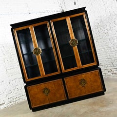 Century Chinoiserie Chin Hua Dbl Display China Cabinet Bookcase Raymond Sobota