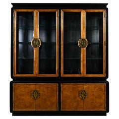 Century Chinoiserie Chin Hua Dbl Display China Cabinet Bookcase Raymond Sobota