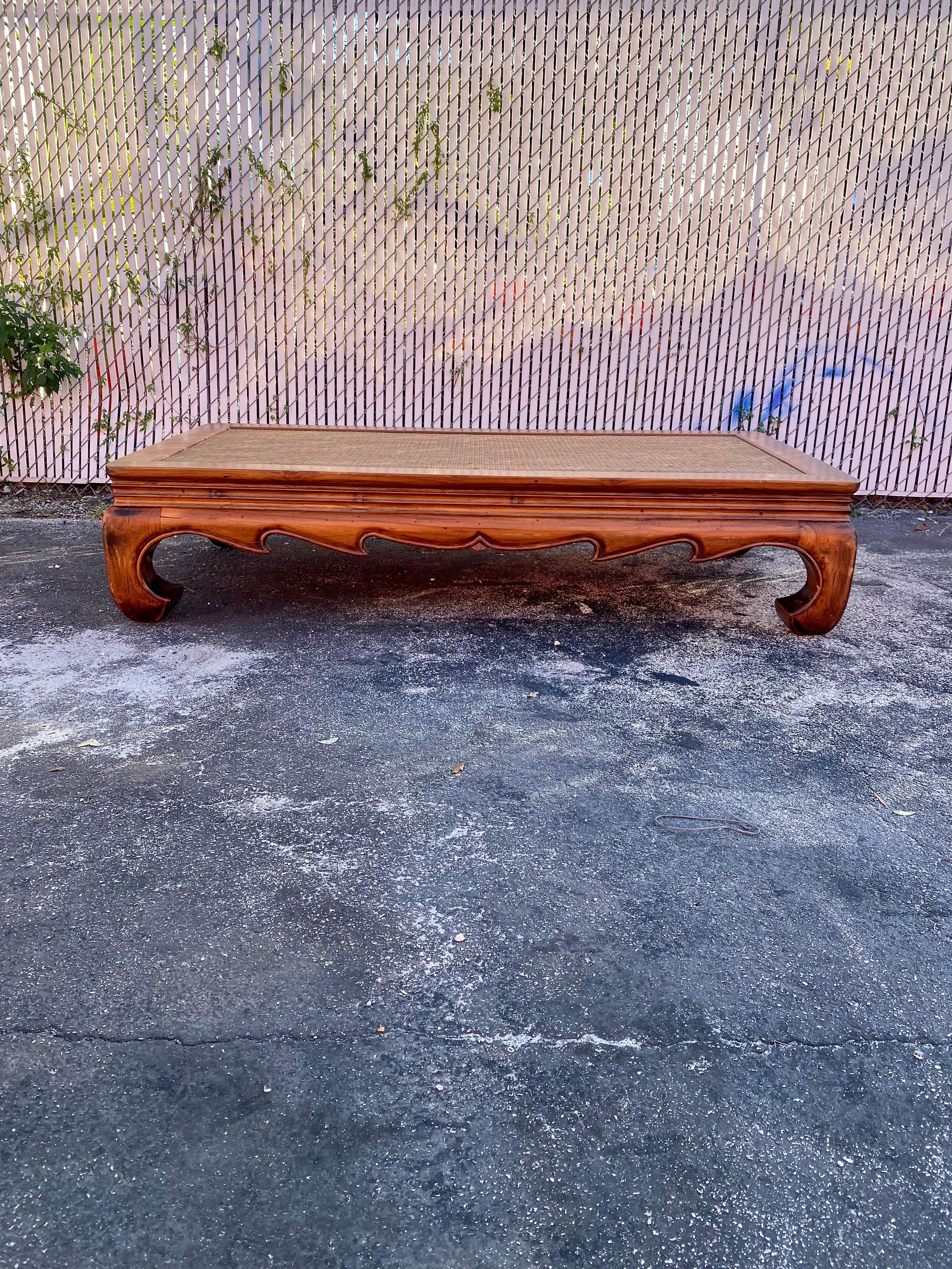 On offer on this occasion is one of the most stunnin, sculptural wood and cane top coffee table you could hope to find. This is an ultra-rare opportunity to acquire what is, unequivocally, the best of the best, it being a most spectacular and
