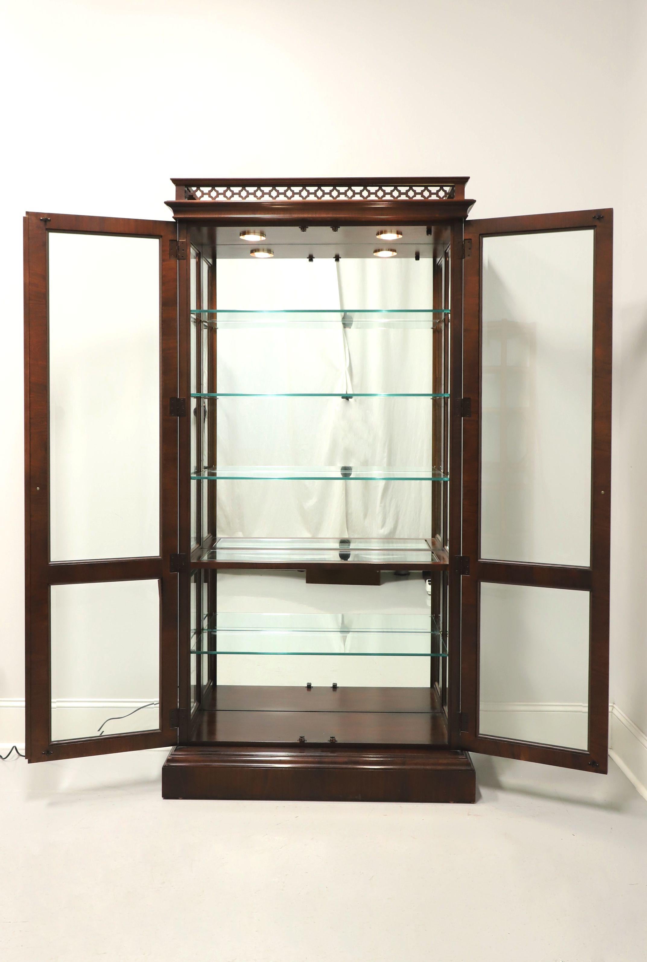 Contemporary CENTURY Claridge Solid Mahogany Chippendale Style Curio Display Cabinet