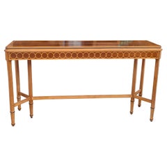 Century Compositions Collection Neoclassical Inlaid Mixed Wood Sofa Conso Table