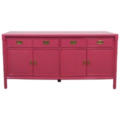 Century Faux Bamboo Lacquered Credenza