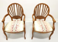 CENTURY French Country Oval Back Dining Armchairs - Pair