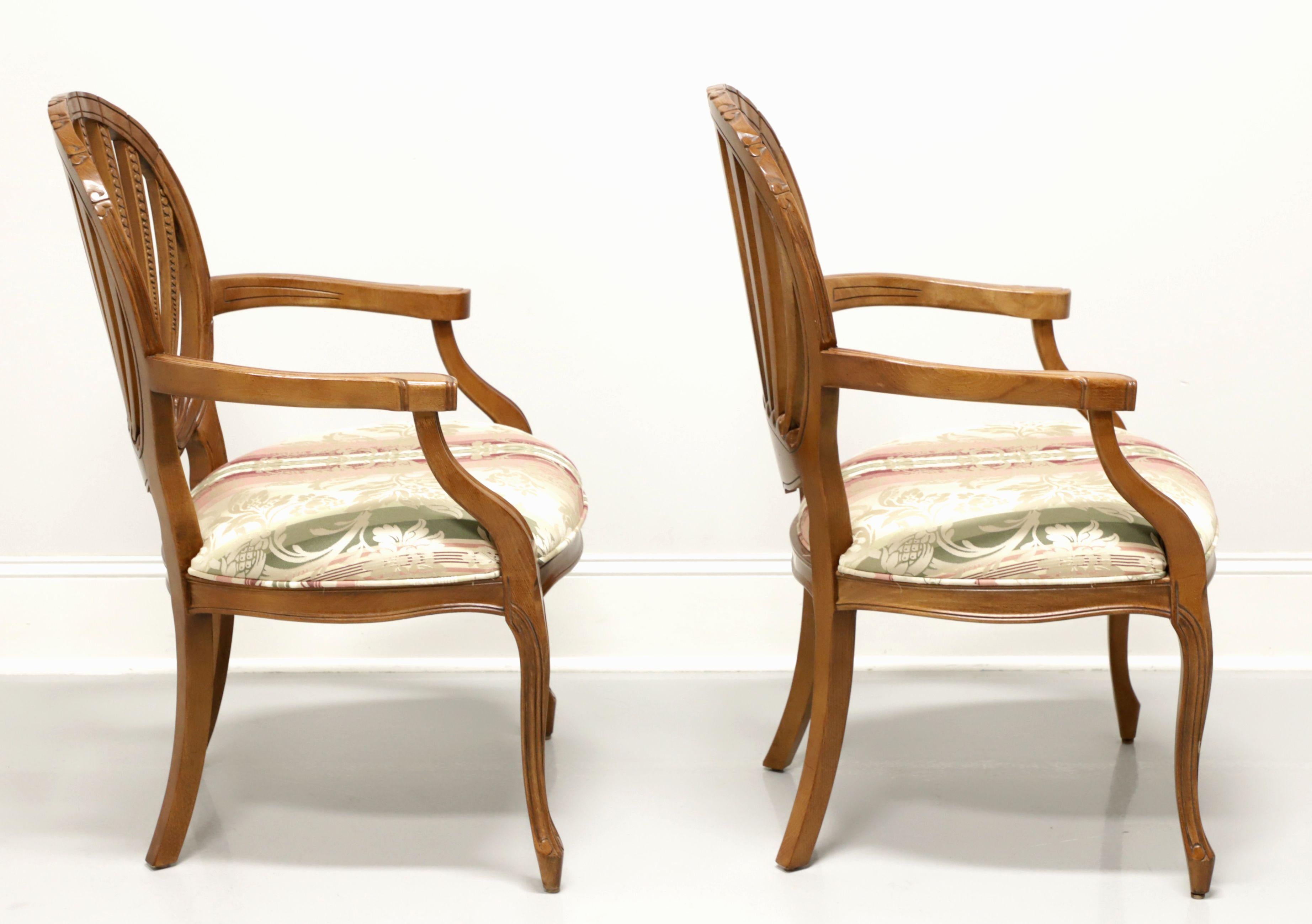 American CENTURY French Country Oval Back Dining Armchairs - Pair For Sale