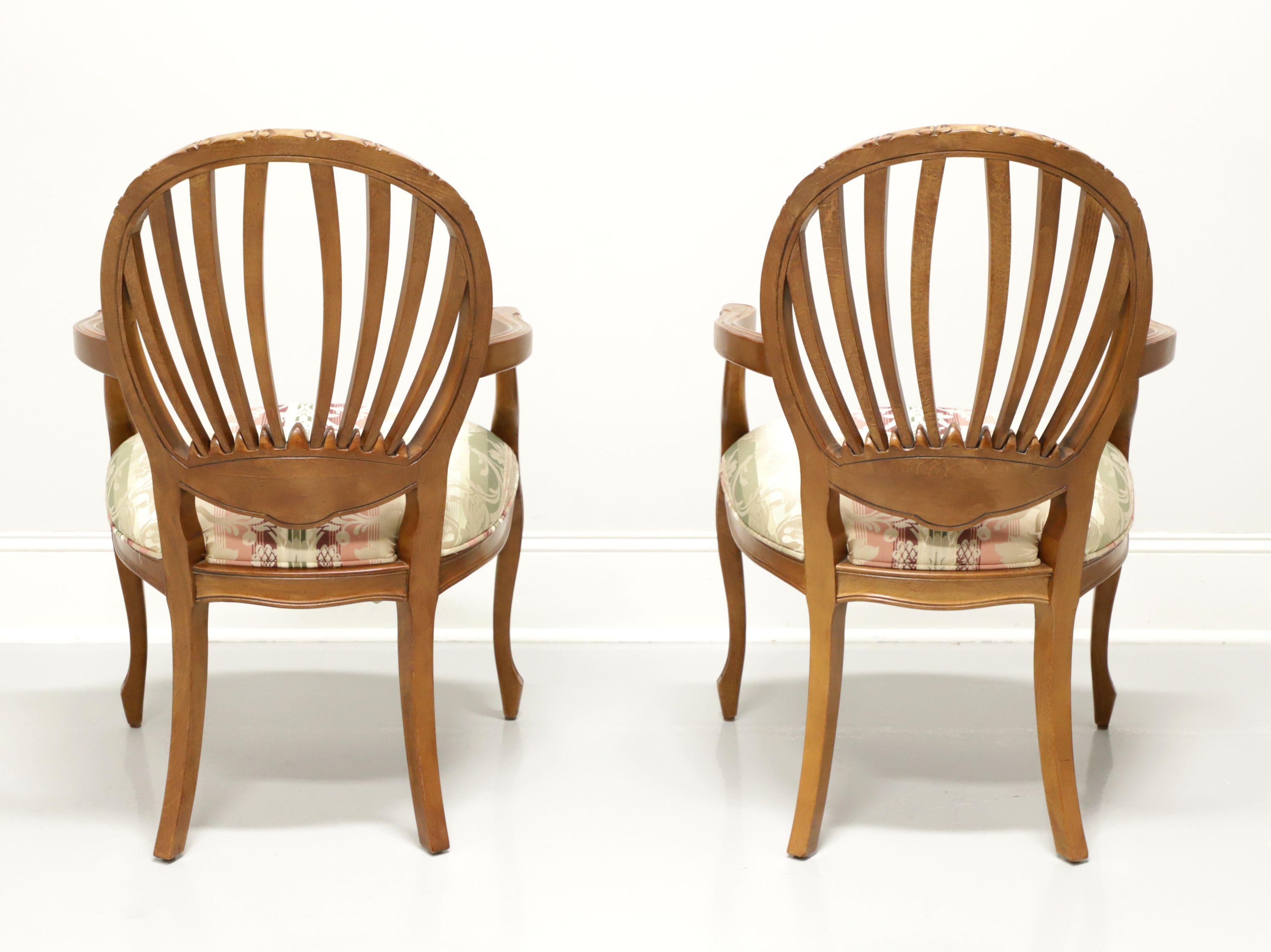 CENTURY French Country Oval Back Dining Armchairs - Pair In Good Condition For Sale In Charlotte, NC