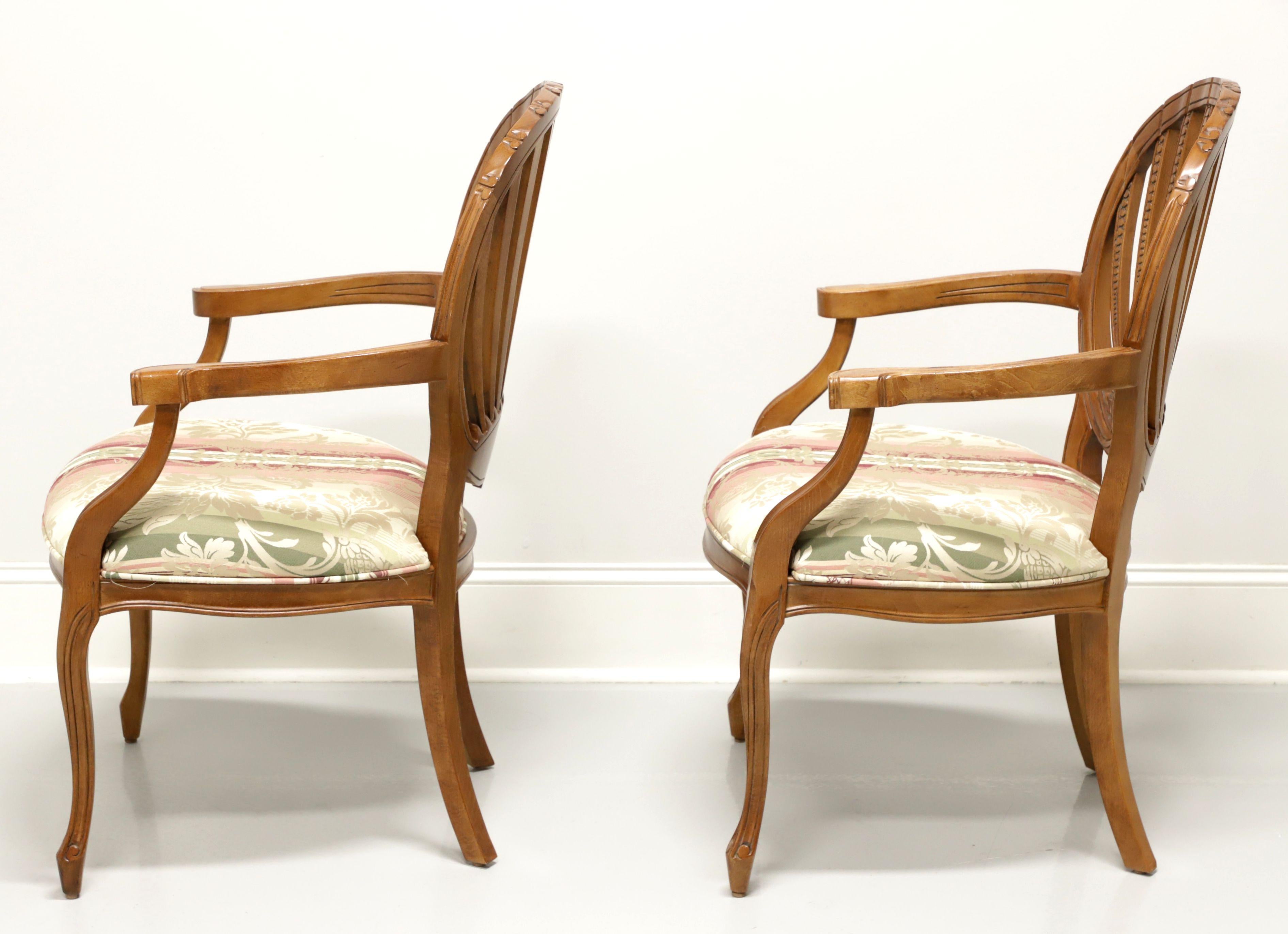 Contemporary CENTURY French Country Oval Back Dining Armchairs - Pair For Sale