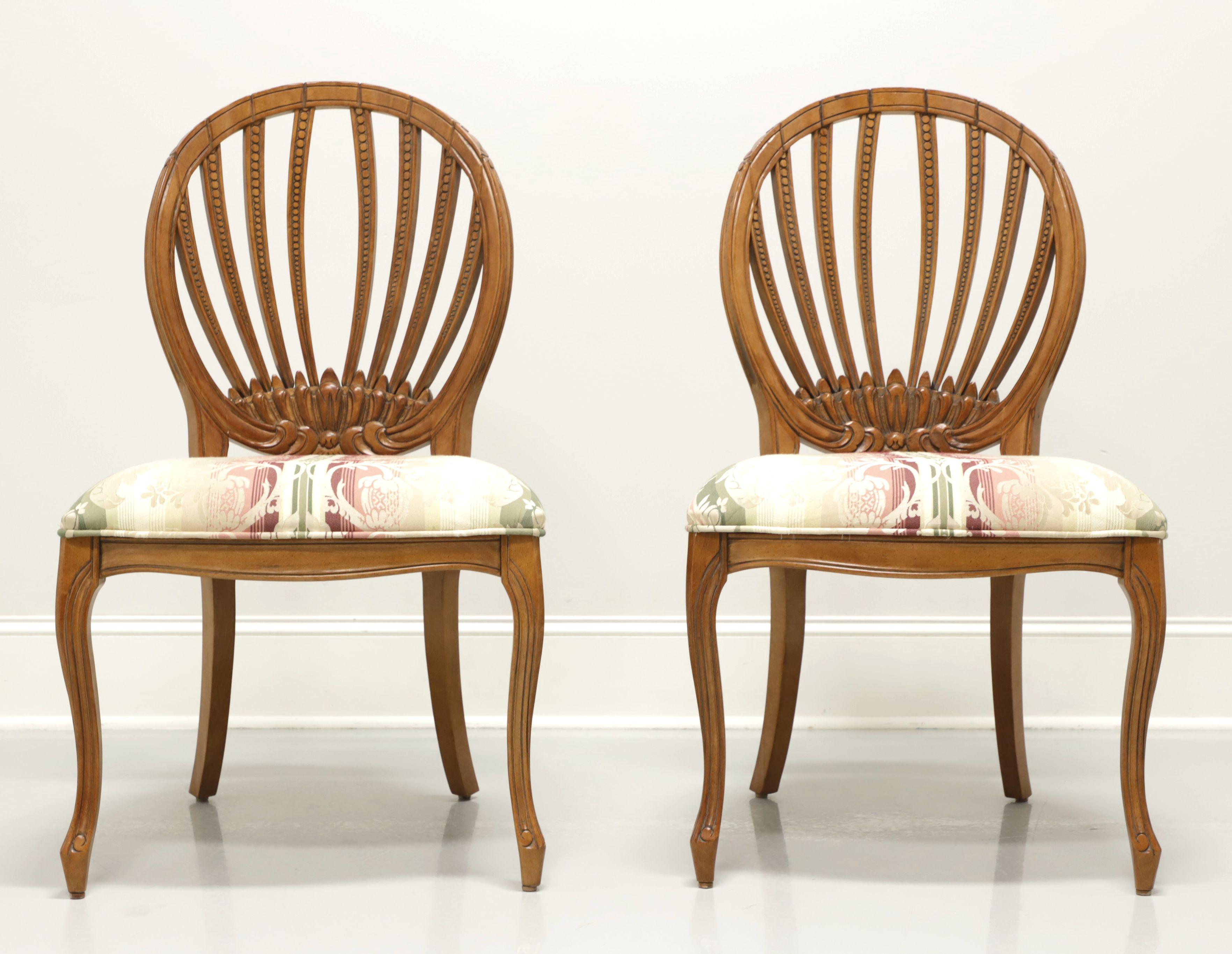 French Provincial CENTURY French Country Oval Back Dining Side Chairs - Pair B For Sale