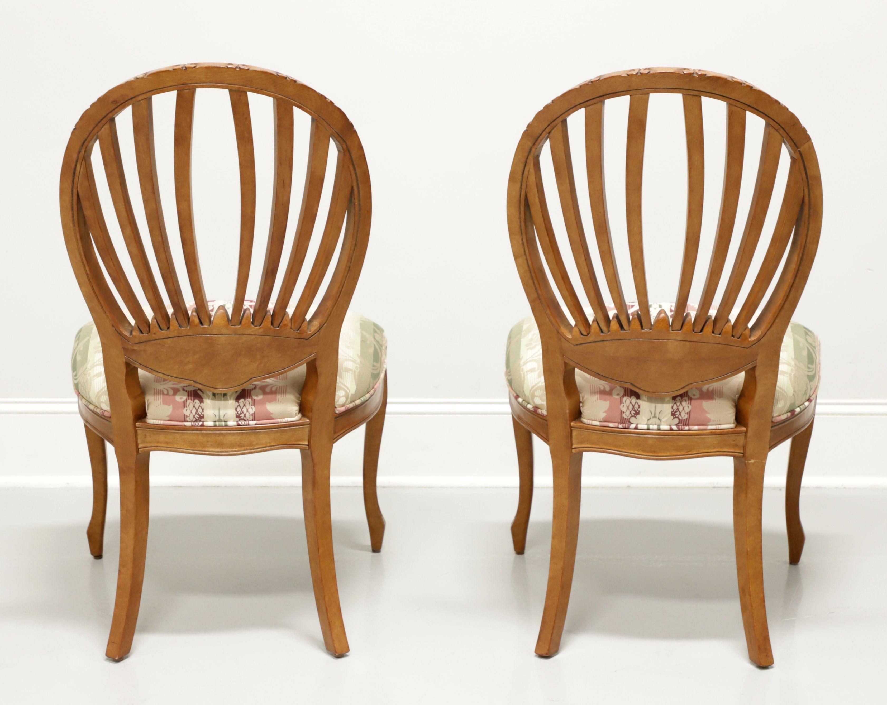 French Provincial CENTURY French Country Oval Back Dining Side Chairs - Pair A For Sale