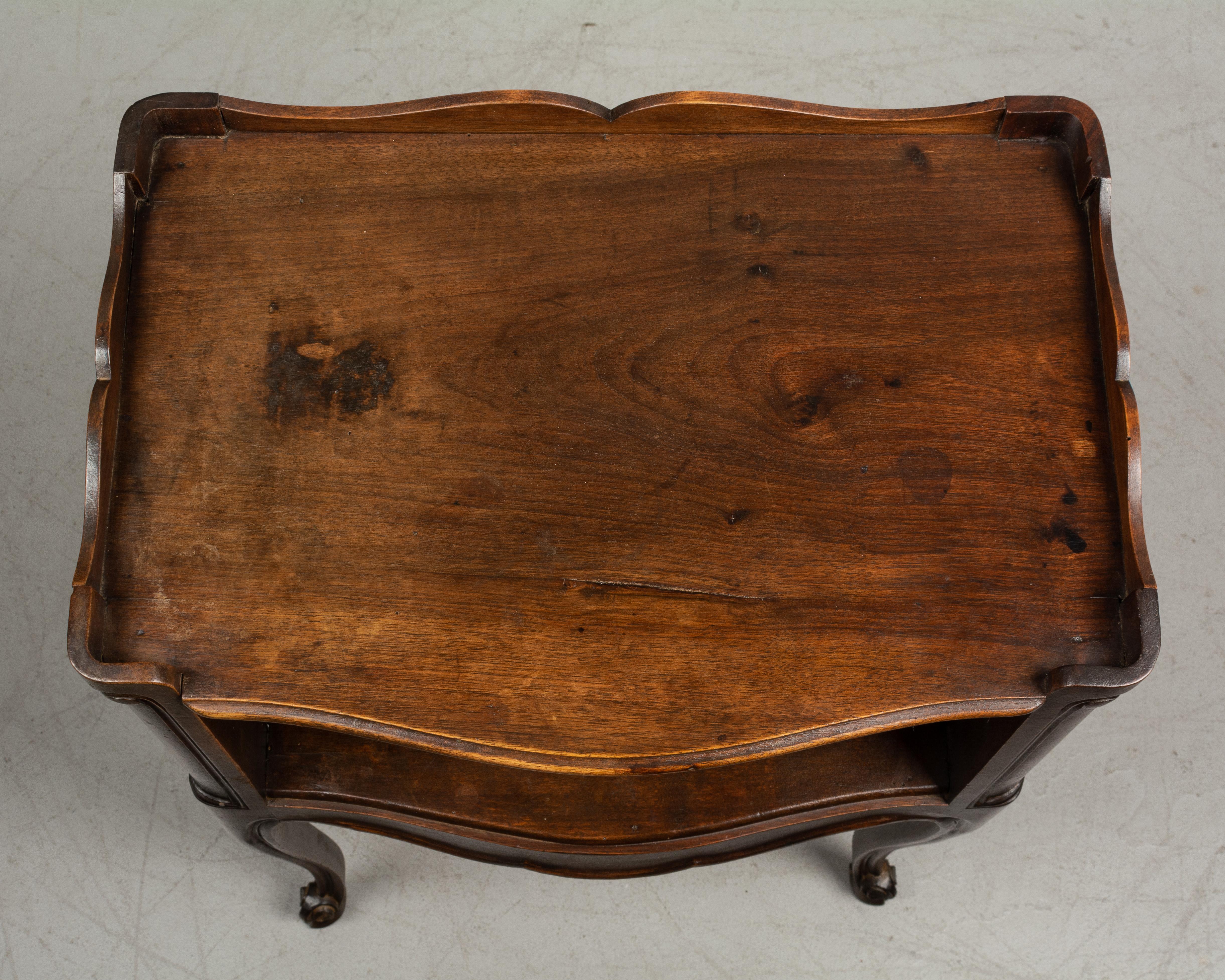 Walnut French Louis XV Style Side Table