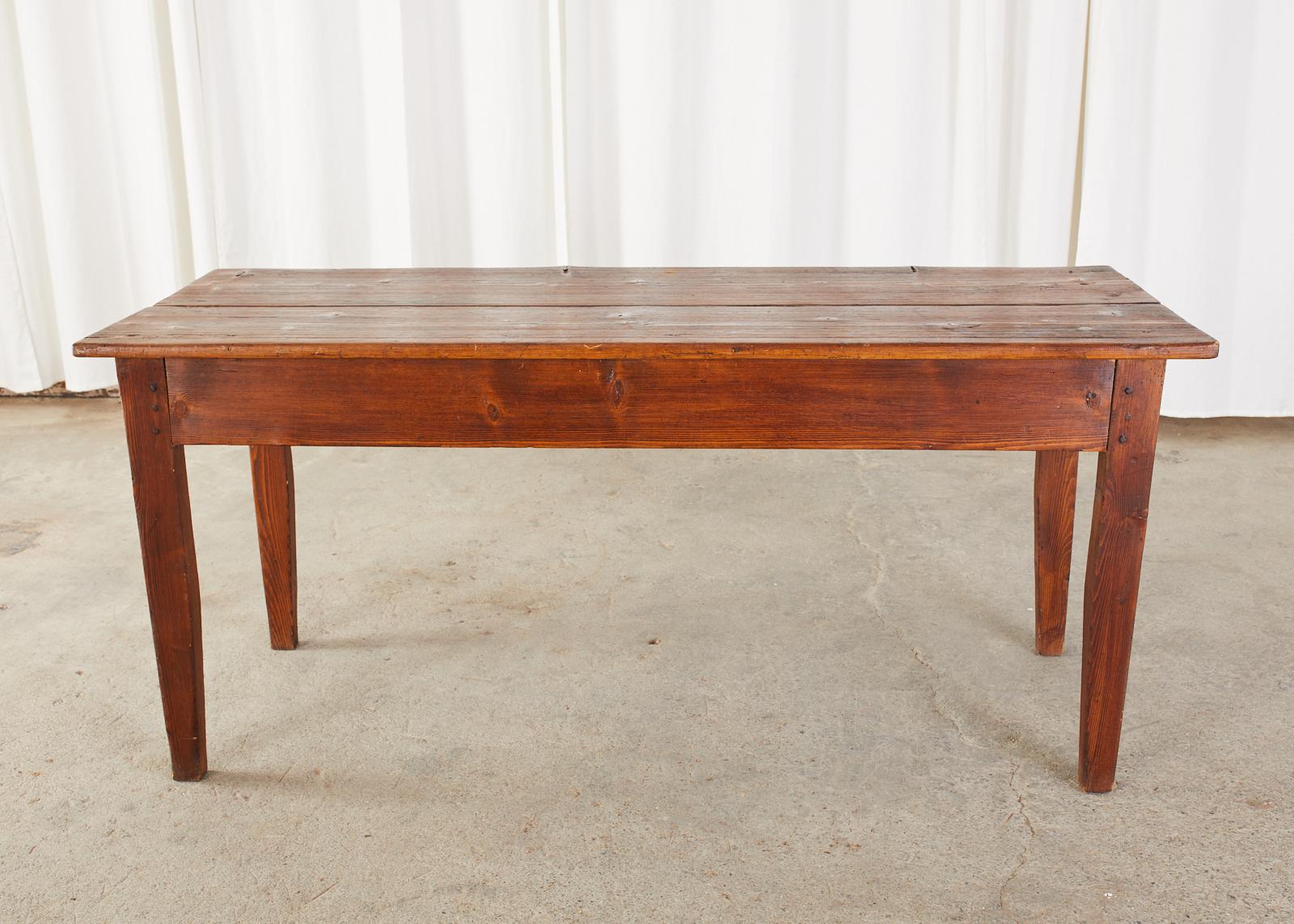 Country French Pine Farmhouse Dining Table or Console 7
