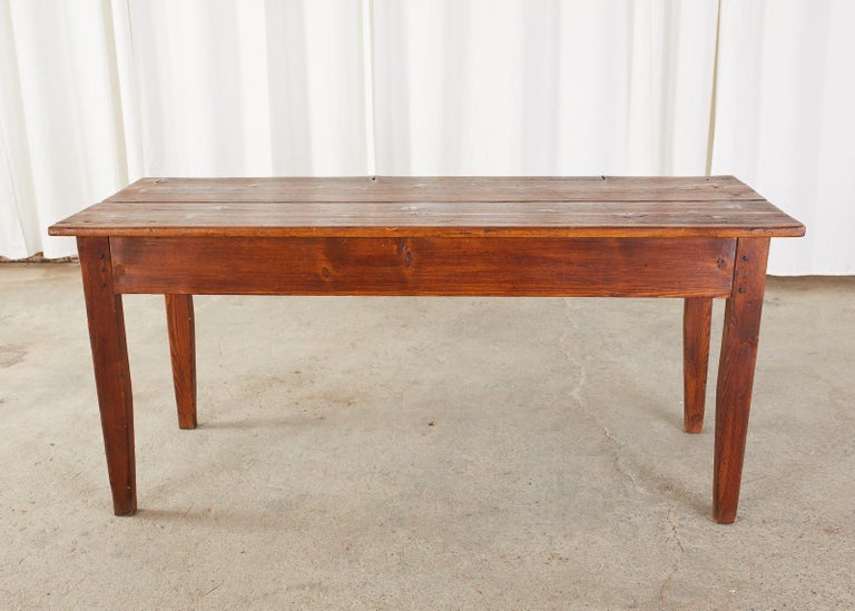 Country French Pine Farmhouse Dining Table or Console For Sale 7