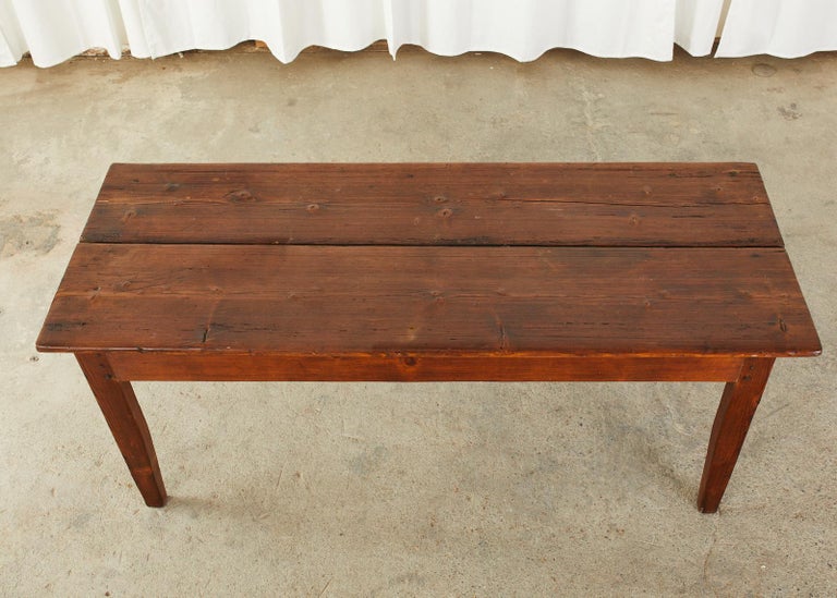 Country French Pine Farmhouse Dining Table or Console For Sale 1
