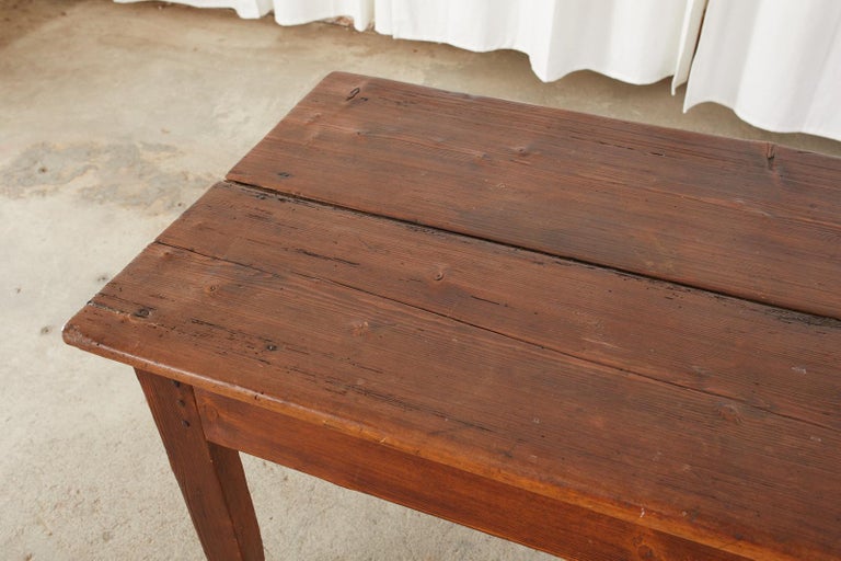 Country French Pine Farmhouse Dining Table or Console For Sale 2