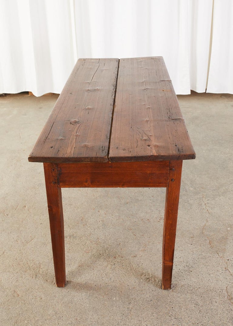 Country French Pine Farmhouse Dining Table or Console For Sale 4