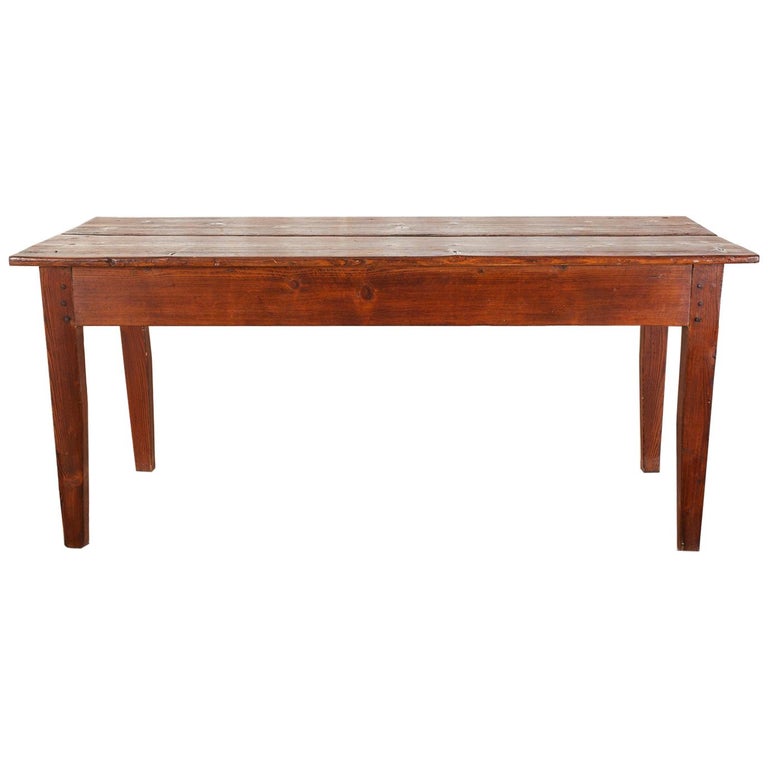 Country French Pine Farmhouse Dining Table or Console For Sale