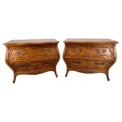 Century French Provincial Bombe "Coeur De France" Collection  Nightstand, a Pair