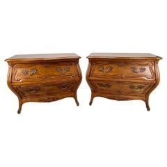 Century French Provincial Bombe "Coeur De France" Collection Nightstand, a Pair
