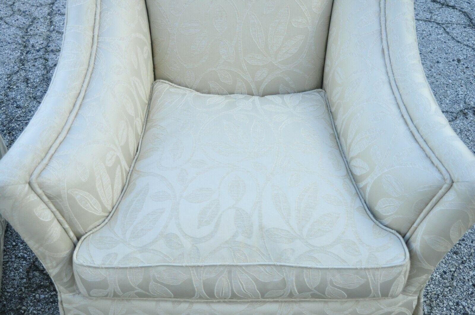 Century Furniture Beige 11-909 Living Room Reading Chair Club Lounge, a Pair In Good Condition In Philadelphia, PA