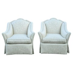 Century Furniture Beige 11-909 Living Room Reading Chair Club Lounge, a Pair
