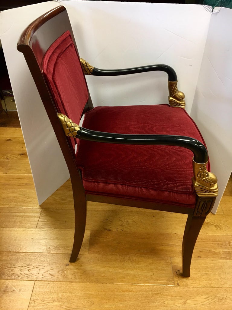 Century Furniture Biedermeier Burgundy Velvet Chair ...