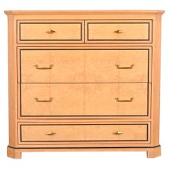 Century Furniture Biedermeier Burl Wood and Parcel Ebonized Chest of Drawers