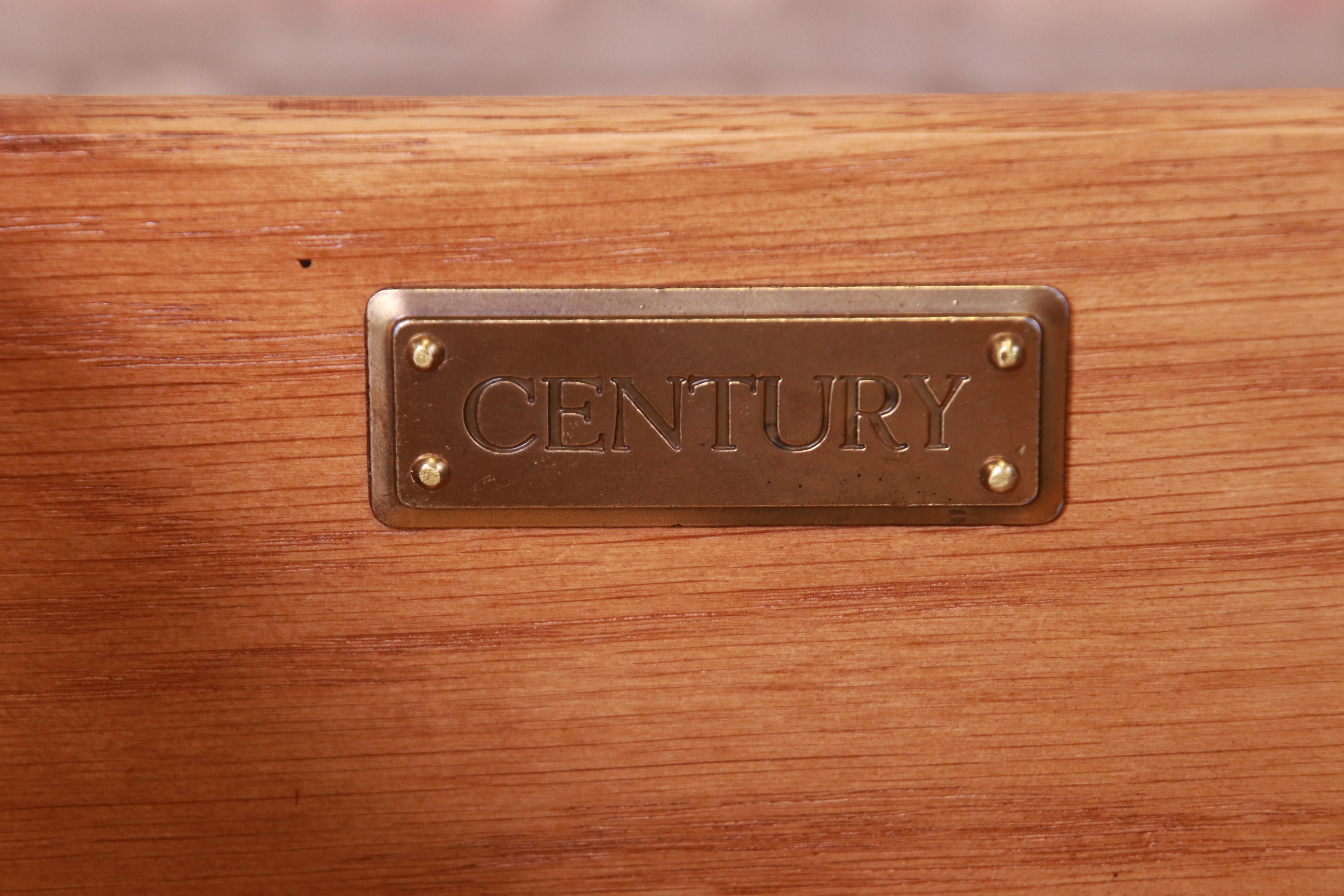 Century Furniture Bombay Form White Lacquered Triple Dresser, Newly Refinished 8