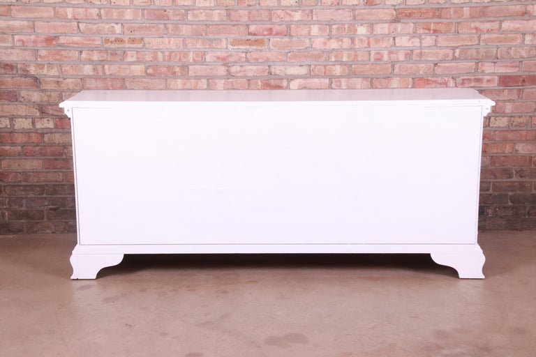 Century Furniture Bombay Form White Lacquered Triple Dresser, Newly Refinished 9