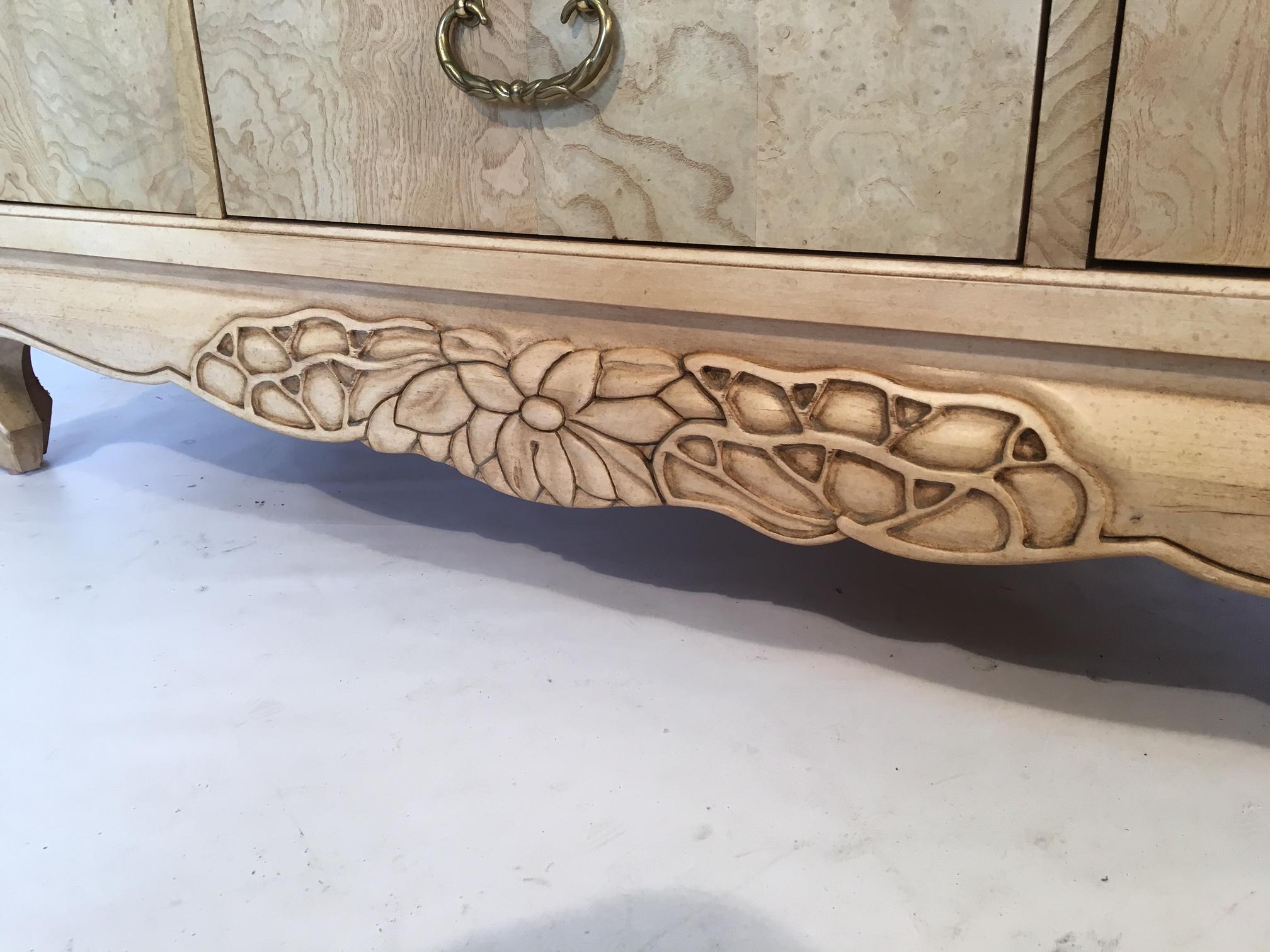 Late 20th Century Century Furniture Burl Wood Asian Chinoiserie Server