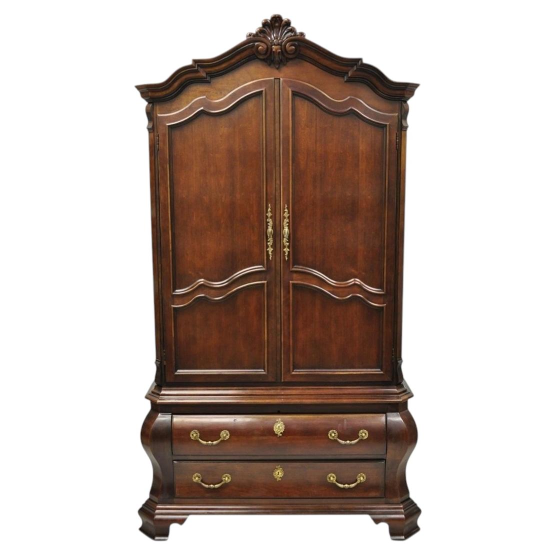 Century Furniture: armario, ropero, cómoda y mueble para la tele «Cardella» de madera de cerezo con diseño abombado