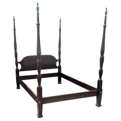 Century Furniture Carved Mahogany Posters Queen Bed