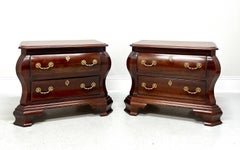 CENTURY Cardella Collection Cherry Italian Bombe Two-Drawer Nightstands - Pair