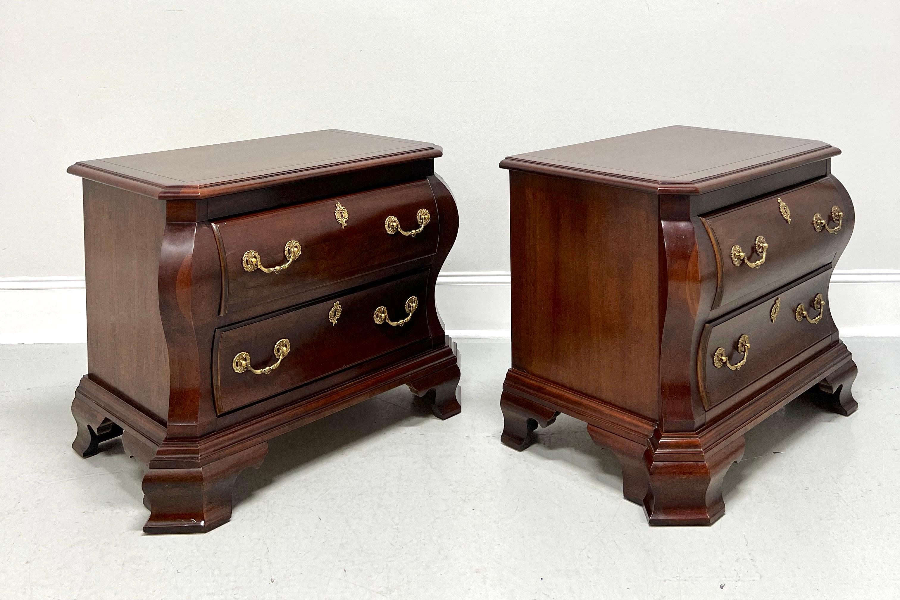 Other CENTURY Cardella Collection Cherry Italian Bombe Two-Drawer Nightstands - Pair For Sale
