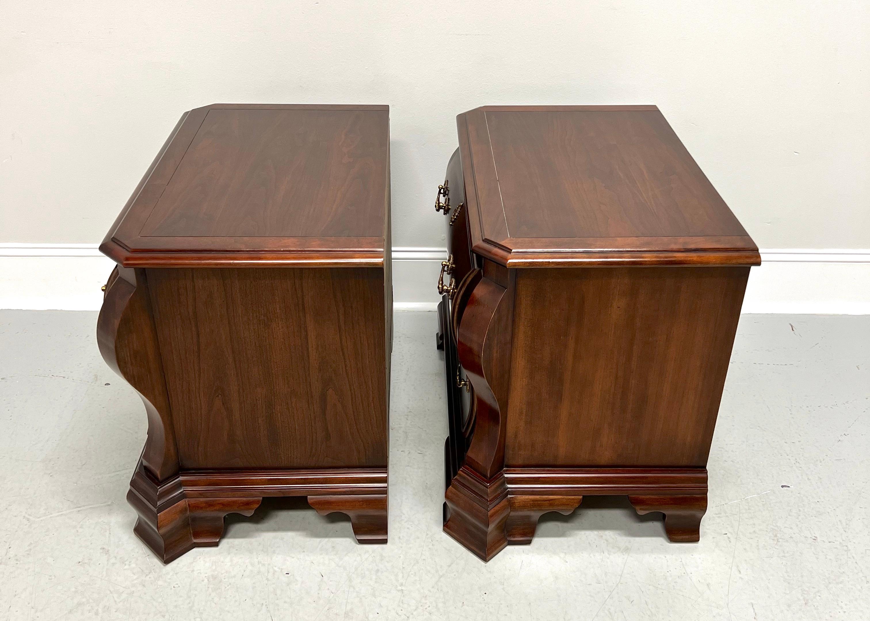 American CENTURY Cardella Collection Cherry Italian Bombe Two-Drawer Nightstands - Pair For Sale