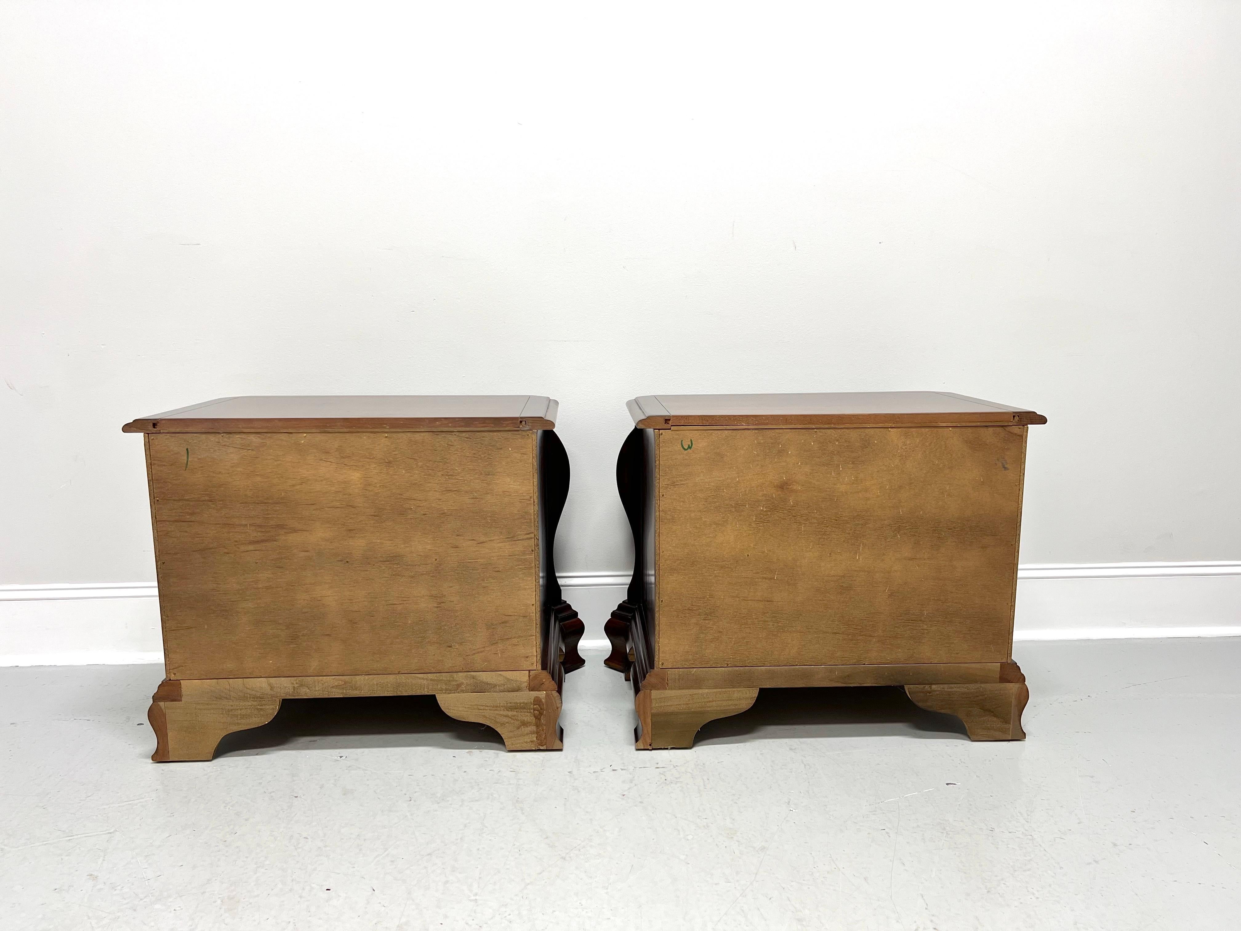 CENTURY Cardella Collection Cherry Italian Bombe Two-Drawer Nightstands - Pair In Good Condition For Sale In Charlotte, NC