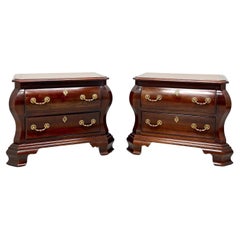 CENTURY Cardella Collection Cherry Italian Bombe Two-Drawer Nightstands - Pair