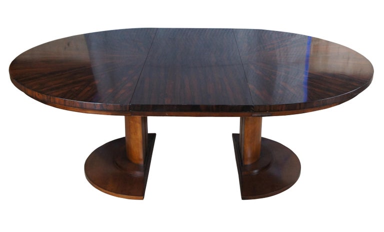 Minimalist Century Furniture Chin Hua Haikou Maple Ziricote Round Extendable Dining Table