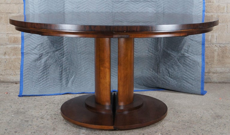 Century Furniture Chin Hua Haikou Maple Ziricote Round Extendable Dining Table In Good Condition In Dayton, OH
