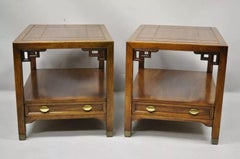 Century Furniture Chinoiserie Laubsägearbeiten Holz Seite Lampe End Tables - ein Paar
