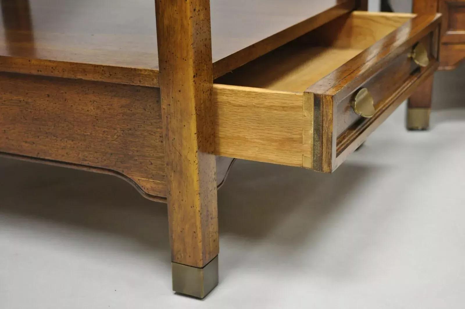 Century Furniture Chinoiserie Fretwork Wooden Side Lamp End Tables - a Pair For Sale 4