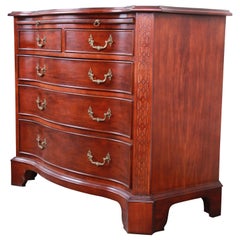 Vintage Century Furniture Chippendale Mahogany Bow Front Chest of Drawers or Commode
