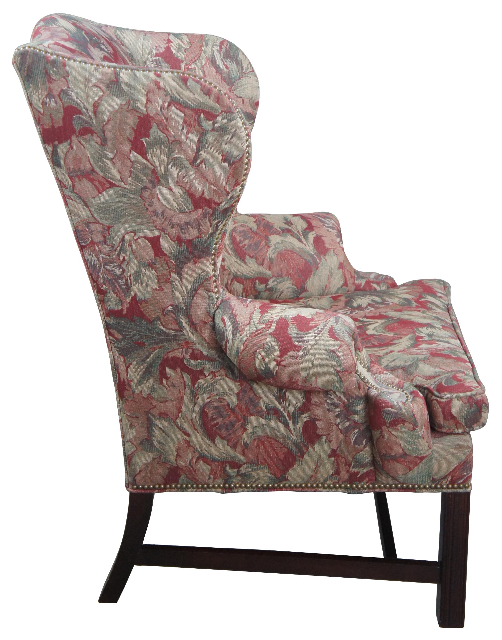 floral wingback chair